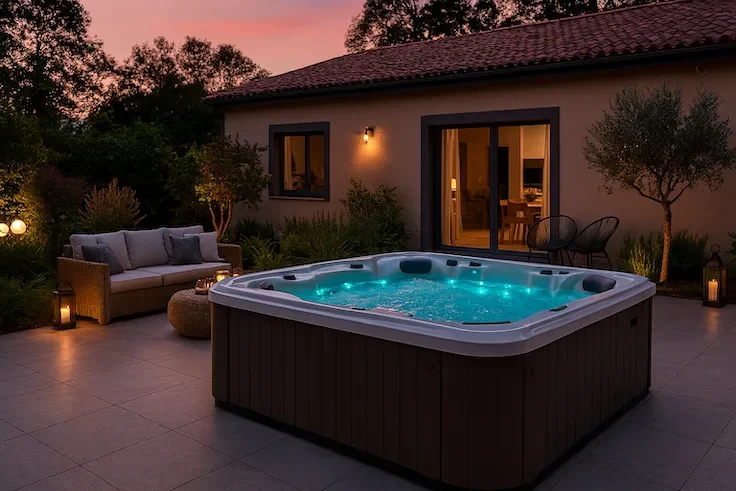 ג'קוזי חכם עם תאורה