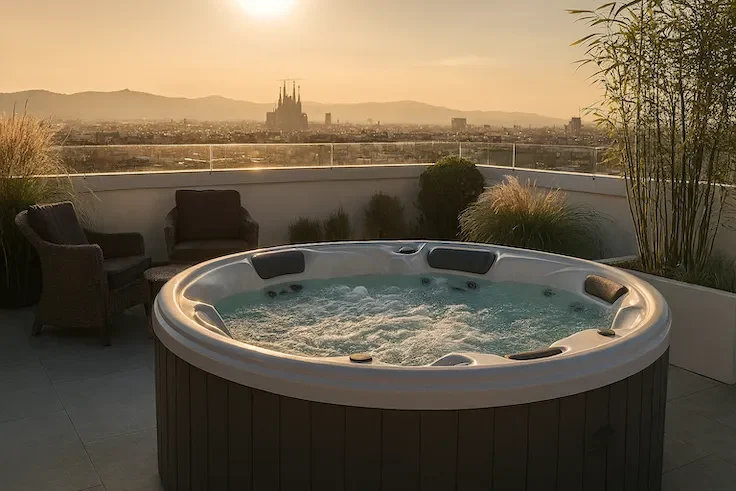 ג'קוזי עץ עגול